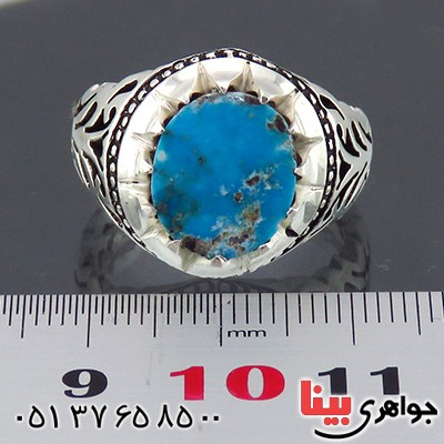 انگشتر فیروزه نیشابوری شجری مردانه _کد:14333