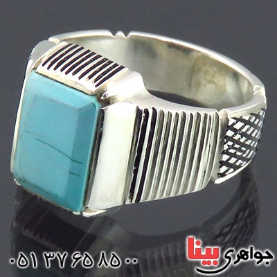 انگشتر فیروزه نیشابوری مردانه مدل کلاسیک _کد:14352