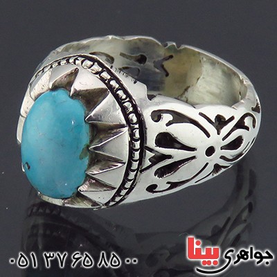 انگشتر فیروزه نیشابوری مردانه _کد:14385