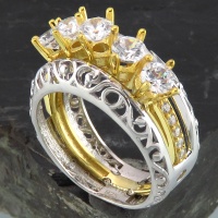 انگشتر نقره الماسی زنانه با شکوه 