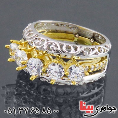 انگشتر نقره الماسی زنانه با شکوه _کد:14434