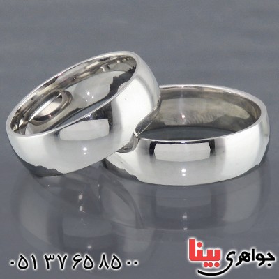انگشتر نقره ست حلقه ازدواج رینگی روکش پلاتین _کد:14439