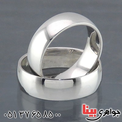 انگشتر نقره ست حلقه ازدواج رینگی روکش پلاتین _کد:14439