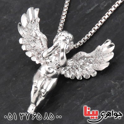 گردنبند نقره زنانه طرح آنجل روکش پلاتین _کد:14444