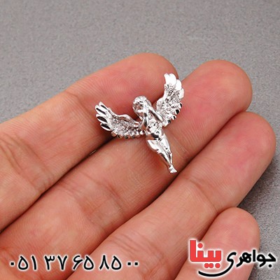 گردنبند نقره زنانه طرح آنجل روکش پلاتین _کد:14444
