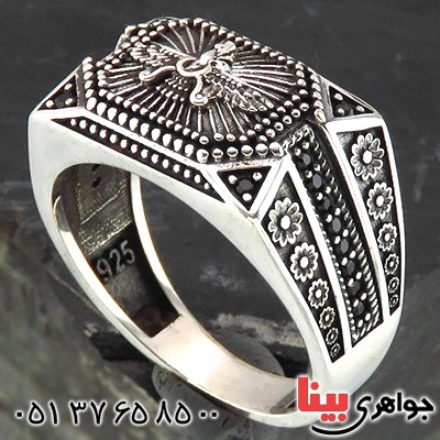انگشتر نقره مردانه اسپرت طرح فروهر _کد:14450