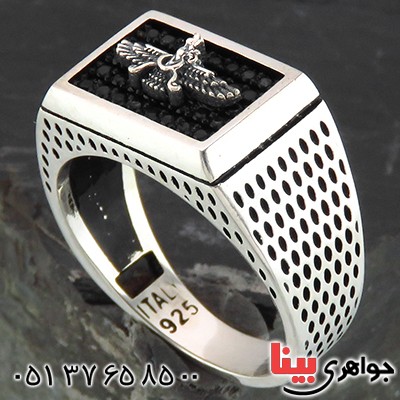 انگشتر نقره مردانه شیک و اسپرت مدل فروهر _کد:14461