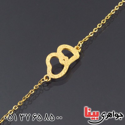 دستبند زنانه طرح قلب روکش آب طلا _کد:14466