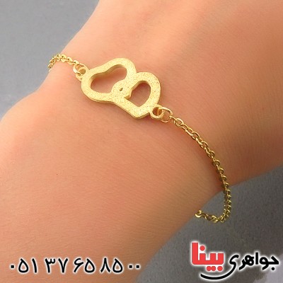 دستبند زنانه طرح قلب روکش آب طلا _کد:14466