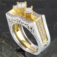 انگشتر نقره الماسی زنانه درشت طرح پرنسس 