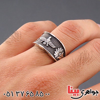 انگشتر نقره مردانه اسپرت طرح فروهر _کد:14470
