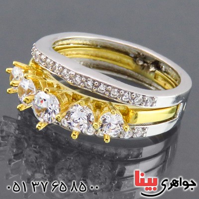 انگشتر نقره الماسی زنانه مجلسی _کد:14481