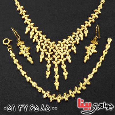 سرویس نقره زنانه درشت مجلسی با آبکاری طلا _کد:14485