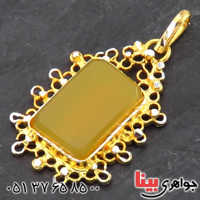 گردنبند عقیق شرف الشمس زنانه ملیله کاری خوشرنگ _کد:14487