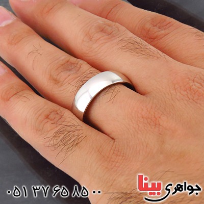 انگشتر نقره مردانه رینگی روکش پلاتین _کد:14489