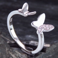 انگشتر نقره الماسی بند انگشتی پروانه 