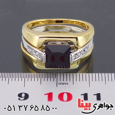 انگشتر طرح یاقوت با آبکاری طلا _کد:14496