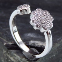 انگشتر نقره الماسی بند انگشتی گل 