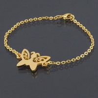 دستبند زنانه طرح پروانه روکش آب طلا 