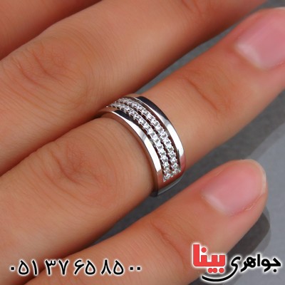 انگشتر نقره الماسی بند انگشتی زنانه _کد:14521