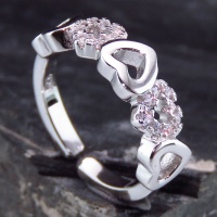 انگشتر نقره الماسی بند انگشتی قلب 