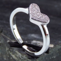 انگشتر نقره  الماسی بند انگشتی قلب 