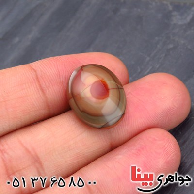 نگین انگشتر عقیق یمنی باباقوری درشت خوش نقش و خوش رنگ _کد:14548