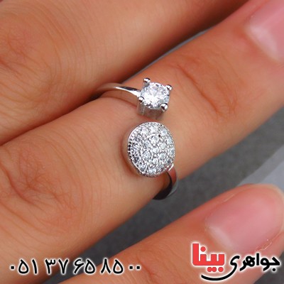 انگشتر نقره الماسی بند انگشتی زنانه _کد:14554