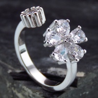 انگشتر نقره الماسی بند انگشتی زنانه مدل گل 