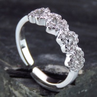 انگشتر نقره الماسی بند انگشتی قلب 