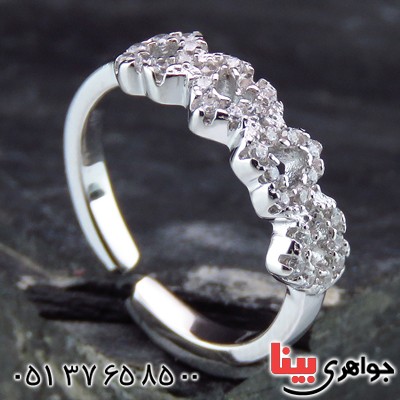 انگشتر نقره الماسی بند انگشتی قلب _کد:14565