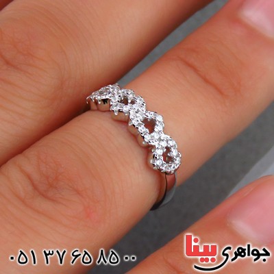 انگشتر نقره الماسی بند انگشتی قلب _کد:14565