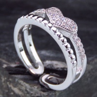 انگشتر نقره الماسی بند انگشتی زنانه مدل قلب 