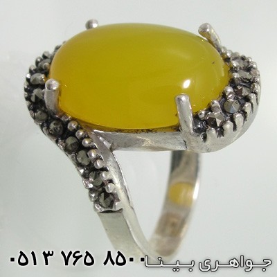 انگشتر عقیق زرد شرف الشمس لاله
