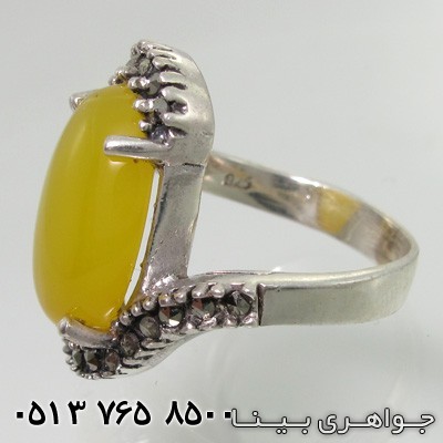 انگشتر عقیق زرد شرف الشمس لاله