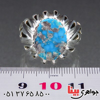 انگشتر فیروزه نیشابوری شجری درشت مردانه خوش طبع _کد:2008