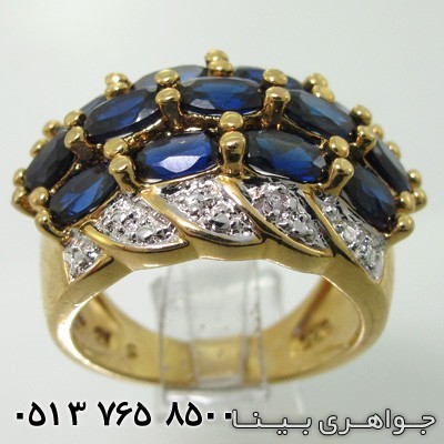 انگشتر یاقوت کبود 13 نگین