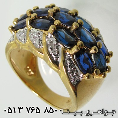انگشتر یاقوت کبود 13 نگین