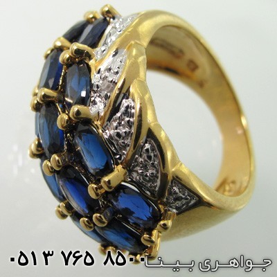 انگشتر یاقوت کبود 13 نگین