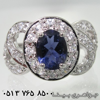 انگشتر یاقوت کبود سنتاتیک دور نگین