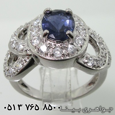 انگشتر یاقوت کبود سنتاتیک دور نگین