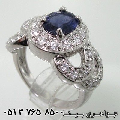 انگشتر یاقوت کبود سنتاتیک دور نگین