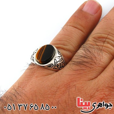 انگشتر چشم ببر مردانه تک _کد:14698