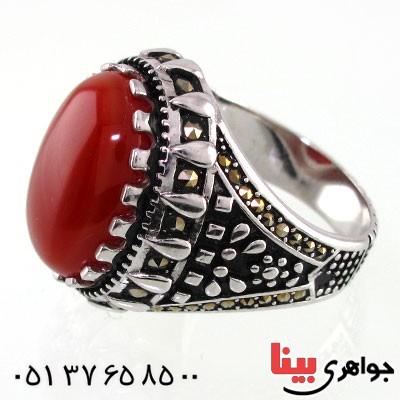 انگشتر عقیق قرمز درشت و سنگین _کد:14701