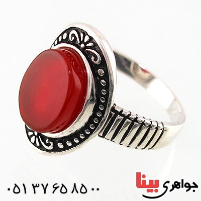 انگشتر عقیق قرمز درشت تک _کد:14707