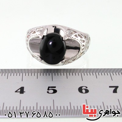 انگشتر عقیق سیاه (اونیکس) مردانه کلاسیک _کد:14728