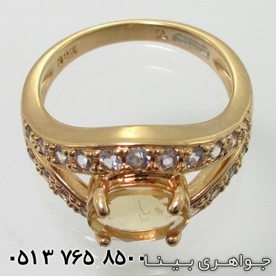 انگشتر سیترین بیضی چهارچنگ
