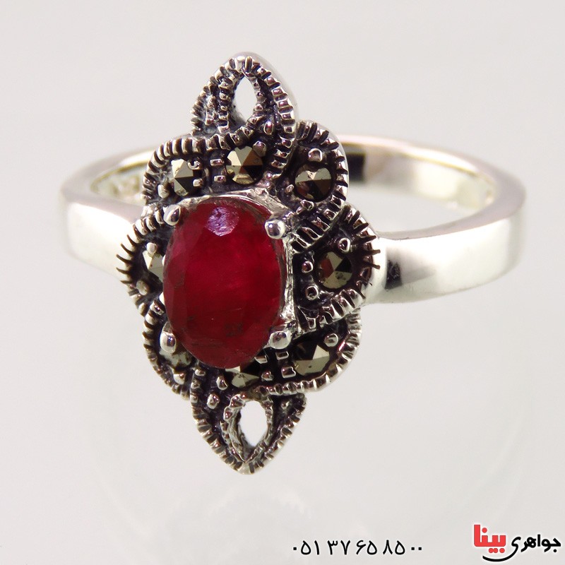 انگشتر یاقوت سرخ زنانه مدل لیدا _کد:14851