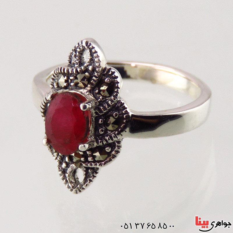 انگشتر یاقوت سرخ زنانه مدل لیدا _کد:14851