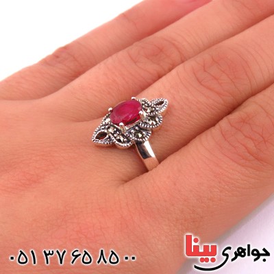 انگشتر یاقوت سرخ زنانه مدل لیدا _کد:14851